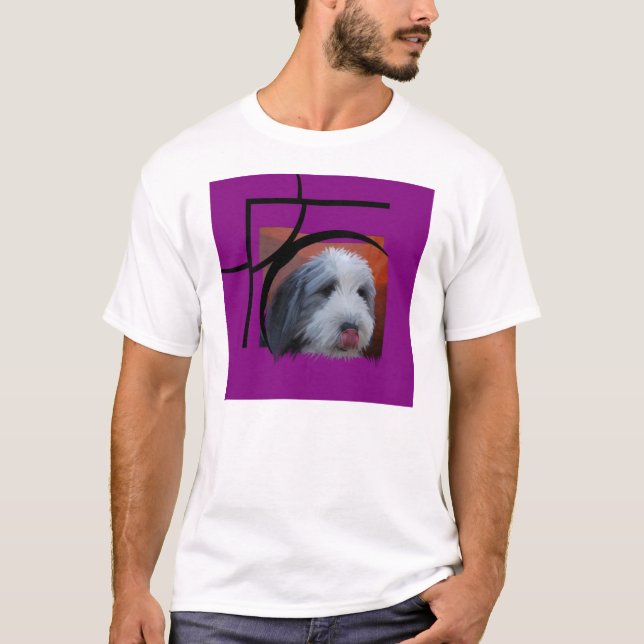 Camiseta Collie farpado com rosa (Frente)