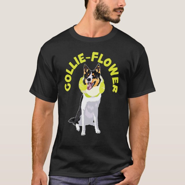 Camiseta Collie Flower Dog Puppy Paw Love Border Collie 1 (Frente)