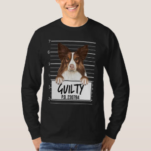 Camiseta Collie Foto Polícia Cão Culpado