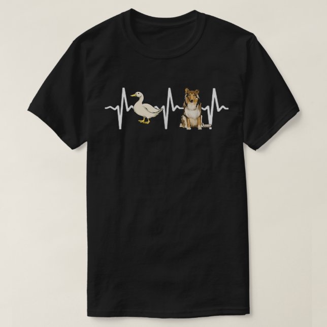 Camiseta Collie Heartbeat Dog Lover  (Frente do Design)
