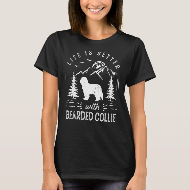 Camiseta Collie Life Melhor O Cachorro Pai Mãe (Frente)