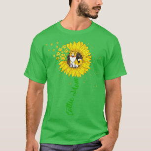 Camiseta Collie Mamãe Sunflower Rough Collie Dói Cachorros