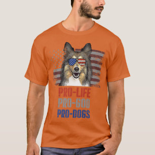 Camiseta Collie Pro Life Pro God Pro Cães Premium