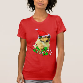 Camiseta Collie Puppy Feliz de Natal
