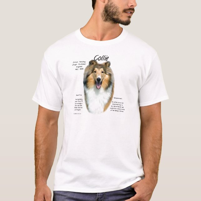 Camiseta Collie (sable brut) Design de História (Frente)