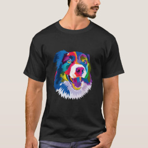 Camiseta Collie Vibrant Canine Puppy D Colorida Cute Border