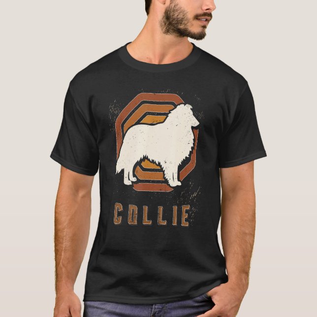 Camiseta Collie Vintage Retro Classic Dog Love (Frente)