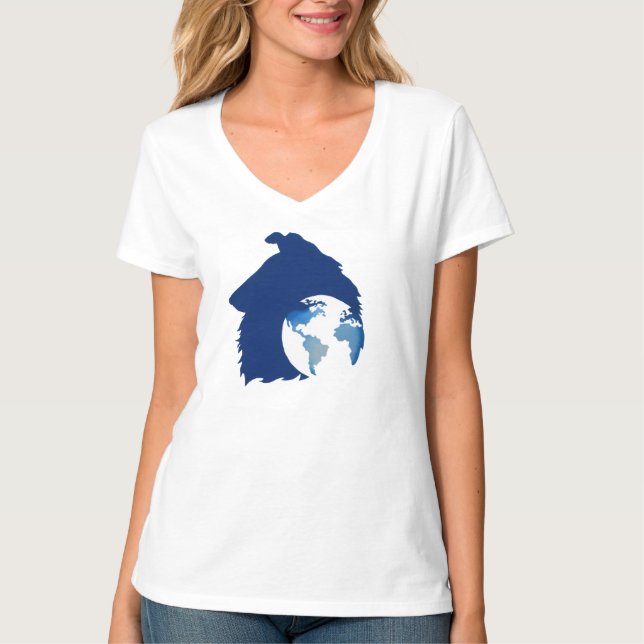 Camiseta ColliesWithoutBorders Logo on a vneck tshirt (Frente)