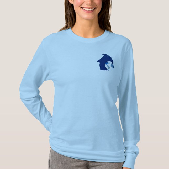 Camiseta ColliesWithoutBorders logo on long sleeve shirt (Frente)