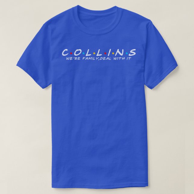 Camiseta Collins Family Surname Collins Last (Frente do Design)