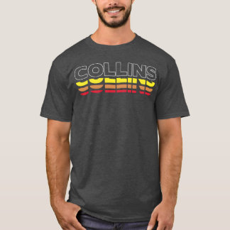 Camiseta Collins Primeiro Nome Divertido Vintage Pôr do Sol