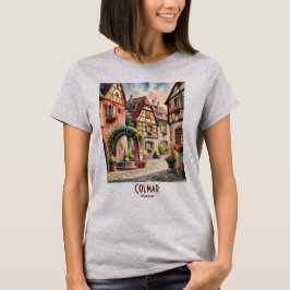Camiseta Colmar France Alsace Village Art Watercolor Travel