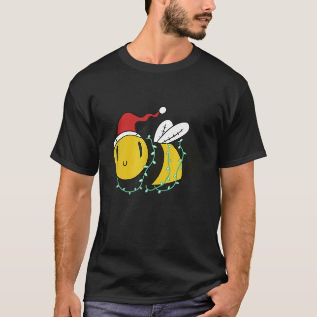 Camiseta Colmeia Alegre Abelha Apicultura Luzes de Natal Ab (Frente)