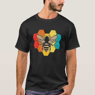 Camiseta Colmeias Coração Salvar As Abelhas Vintagem Afetad