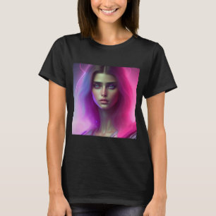 Camiseta Colo ondulado, cor-de-rosa, de neon vibrante
