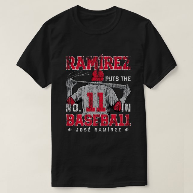 Camiseta Coloca 11 em Baseball José Ramirez Cleveland MLBPA (Frente do Design)