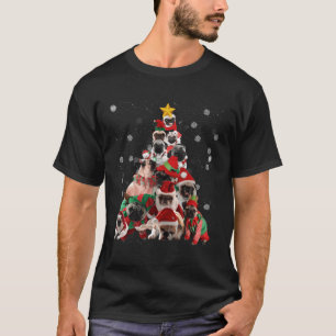 Camiseta Coloca Árvore de Natal Luzes Engraçadas Cachorro P