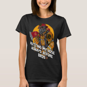 Camiseta Colocando Minha Mão Antes Do Irmão Bombeiro Humor