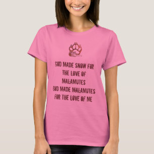 Camiseta colocando o impressão da pata do malamute, o deus