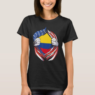 Camiseta Colômbia: Bandeira Americana Orgulhosa Do Meu Heró