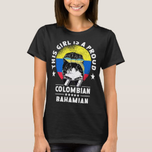 Camiseta Colômbia Bandeira Bahamas Meninas Cultivadas Impre