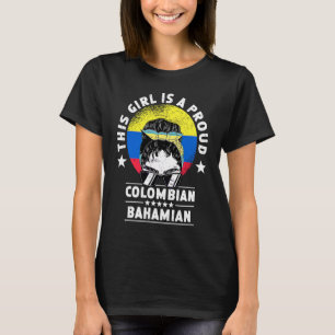 Camiseta Colômbia Bandeira Bahamas Meninas Cultivadas Impre