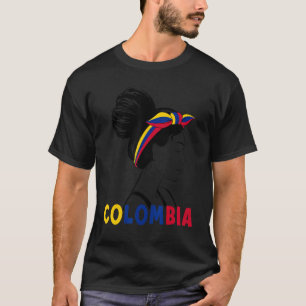 Camiseta Colômbia Bandeira Colombiana Desarrumado Coque Par