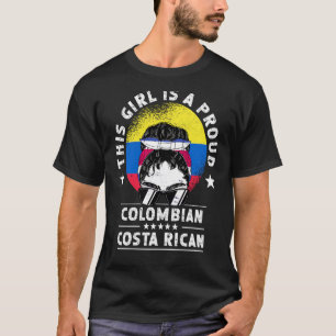 Camiseta Colômbia Bandeira Costa Rica Menina Cidadã