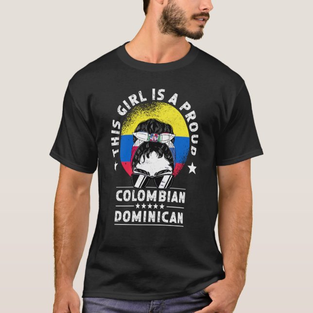 Camiseta Colômbia Bandeira Dominicana Rapariga Cidadã P (Frente)