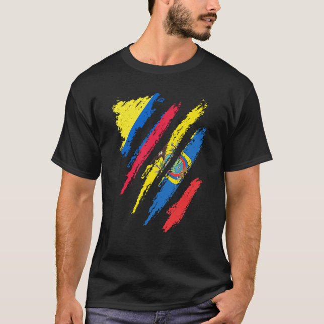Camiseta Colômbia Bandeira Equador - Greve do País Patrióti (Frente)