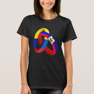 Camiseta Colômbia Bandeira Haiti Crescido Anel Casamento No