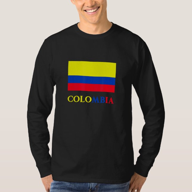 Camiseta Colômbia - Bandera de Sinalizador Colombiana - Paí (Frente)