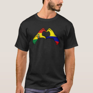 Camiseta Colômbia Bolívia Sinalizador Colombiano Coração Bo