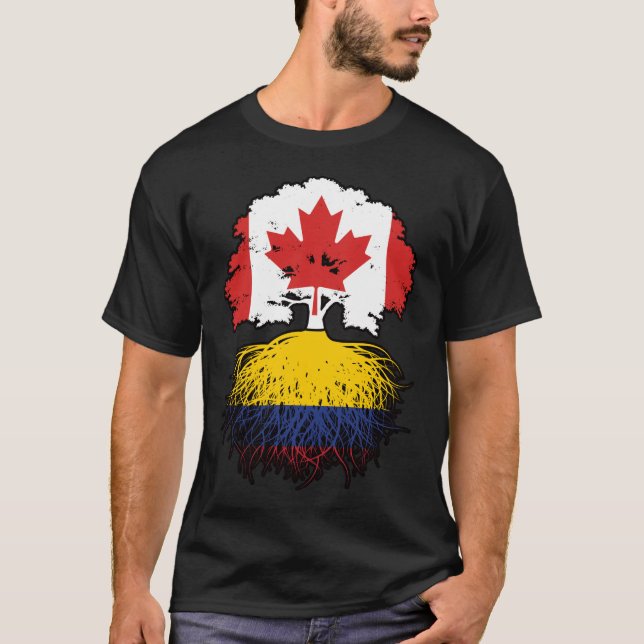 Camiseta Colômbia - Canadá, Colômbia - Bandeira das Raízes  (Frente)