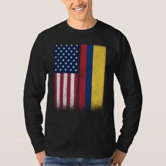 Camiseta Colombia Colombian American Flags Proud USA Colomb
