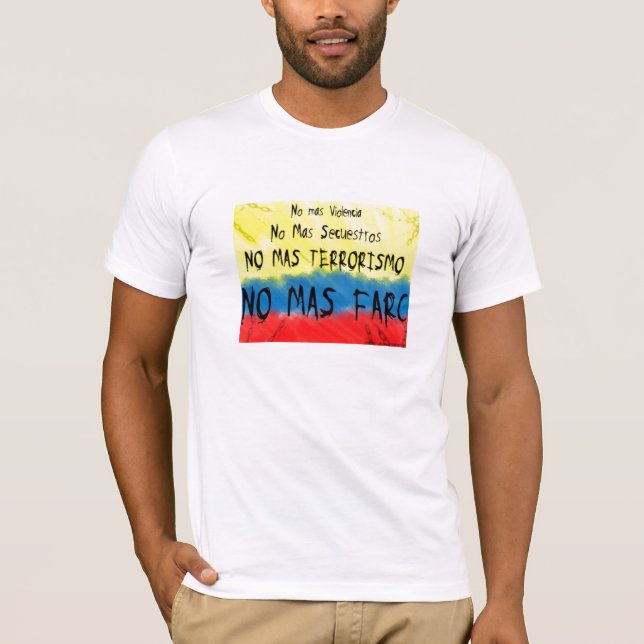 Camiseta Colômbia contra o farc dos las (Frente)