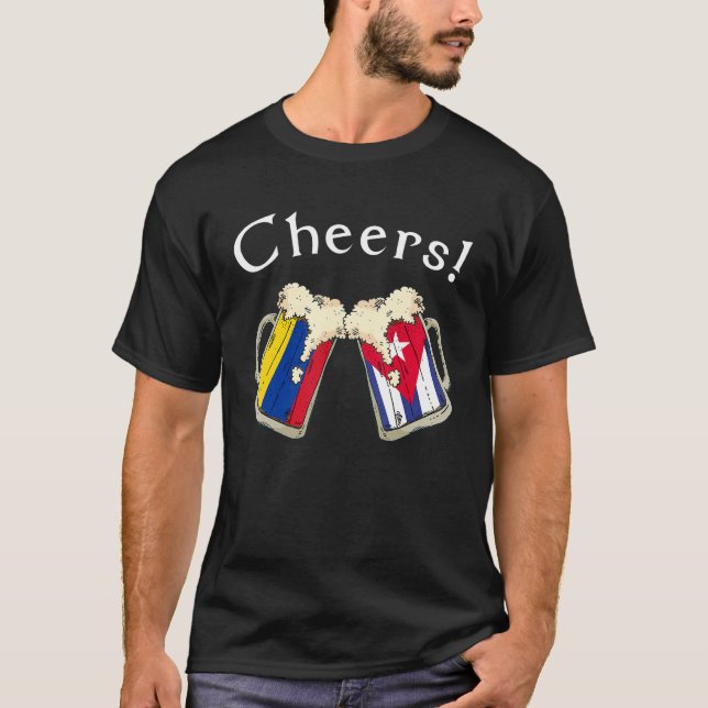 Camiseta Colômbia Cuba Flag Anima o Patriota da Cerveja Cul (Frente)