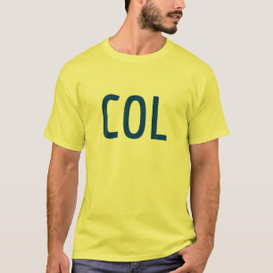 Camiseta Colômbia - Design de Combinação de Três Partes