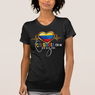 Camiseta Colombia en mi Corazon Colombian Pride Matching T-