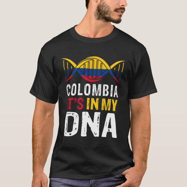 Camiseta Colômbia Está Em Meu Dna Orgulhoso Colômbia F (Frente)