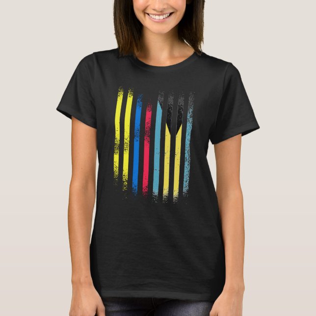 Camiseta Colombia Flag Bahamas Grown Country Flags Stripes (Frente)