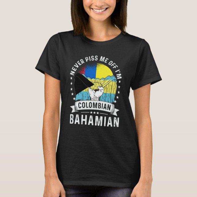 Camiseta Colombia Flag Bahamas Grown Humor Citizen Pride (Frente)