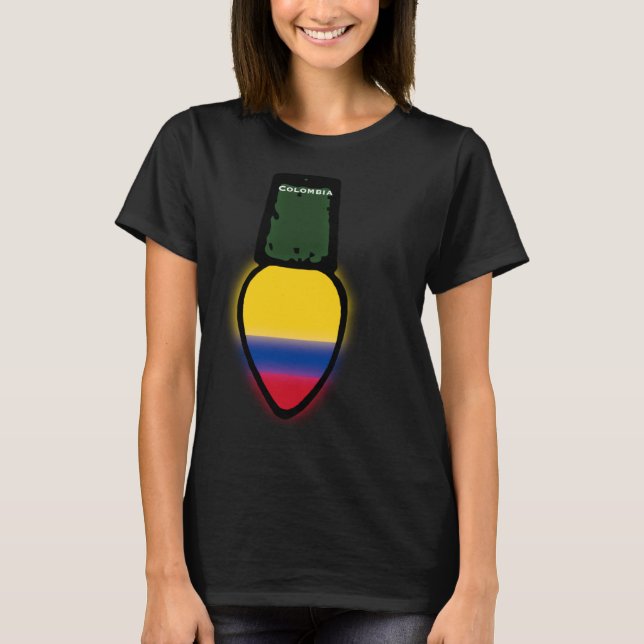 Camiseta Colombia Flag Christmas Light Colombian Pride (Frente)