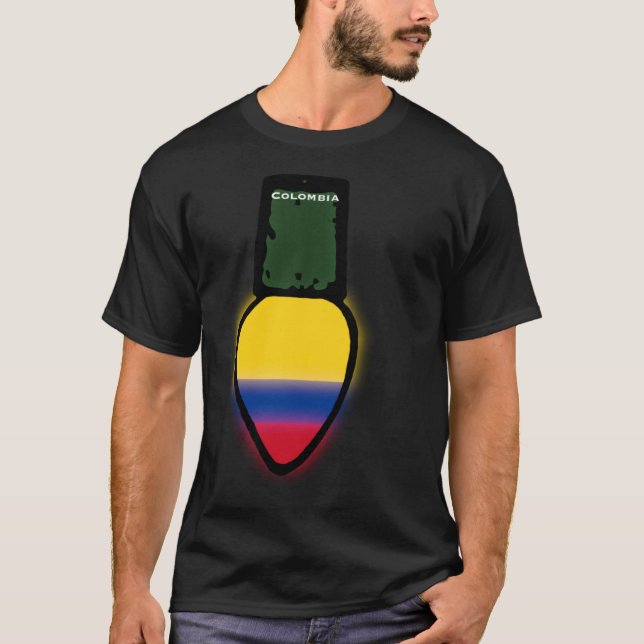 Camiseta Colombia Flag Christmas Light Colombian Pride (Frente)
