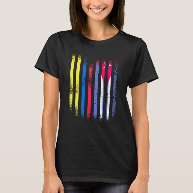 Camiseta Colombia Flag Cuba Grown Country Flags Stripes (Frente)