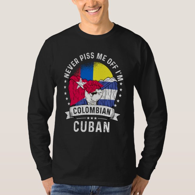 Camiseta Colombia Flag Cuba Grown  Humor Citizen Pride (Frente)