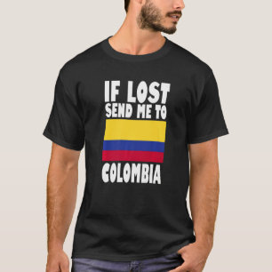 Camiseta Colômbia Flag Design Se perdido me mande para a Co