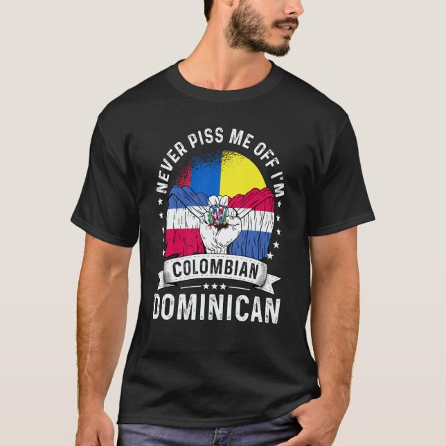 Camiseta Colombia Flag Dominican Grown Humor Citizen Pride (Frente)