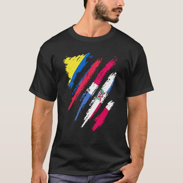 Camiseta Colombia Flag Dominican Grown Patriot Country Stri (Frente)