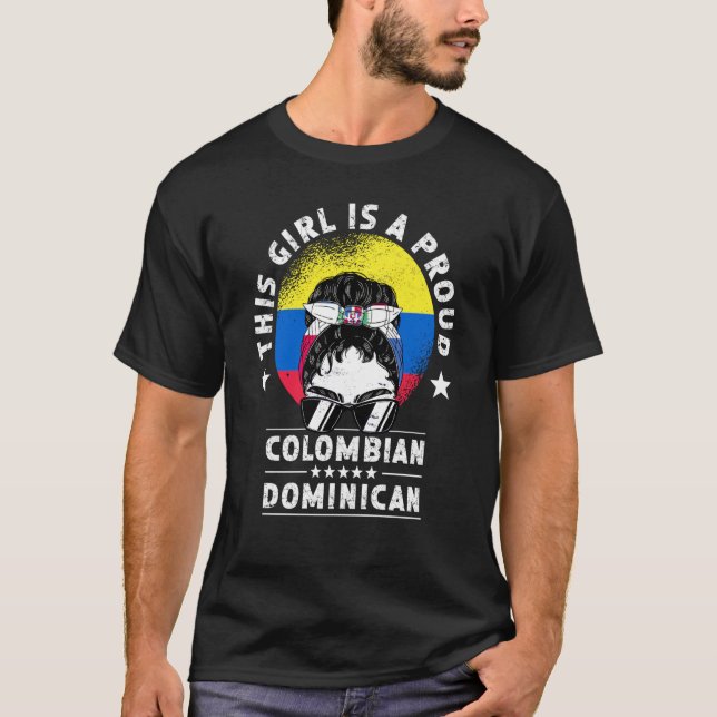 Camiseta Colombia Flag Dominican Grown Women Girl Citizen P (Frente)